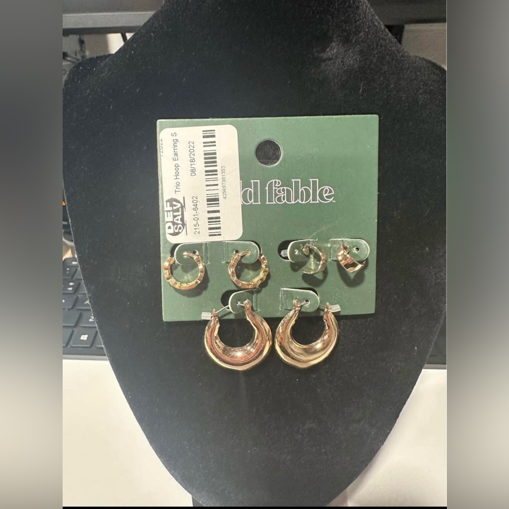 3 Pc Mixed Style Hoop Earrings-Gold-4-Wild Fable 6$